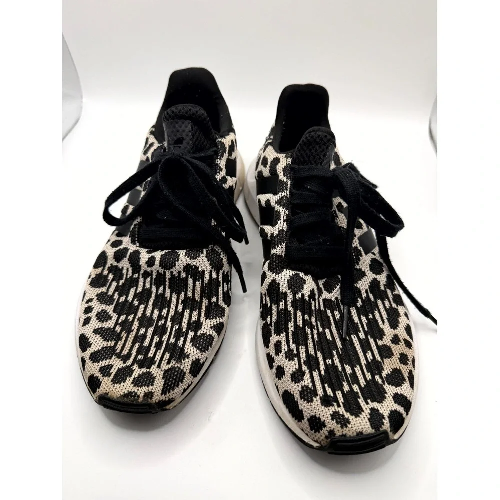 Adidas Swift Run BD7962 Womens 7‎ Sneakers Black Leopard Print Running Shoes